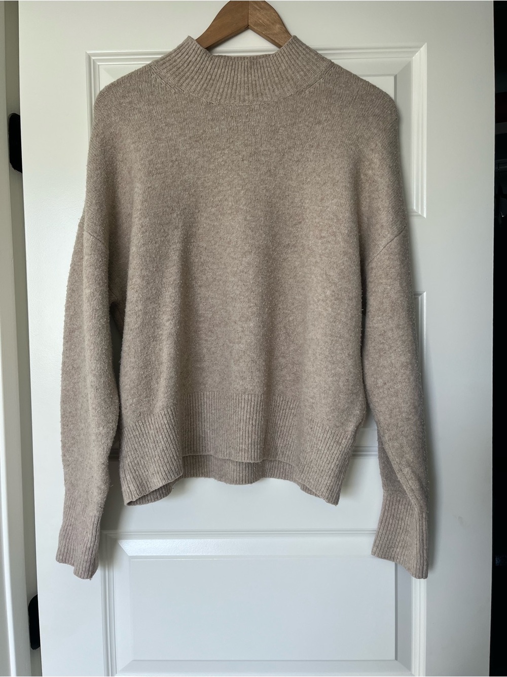 H&M Women's Mock Neck Sweater in Light Taupe